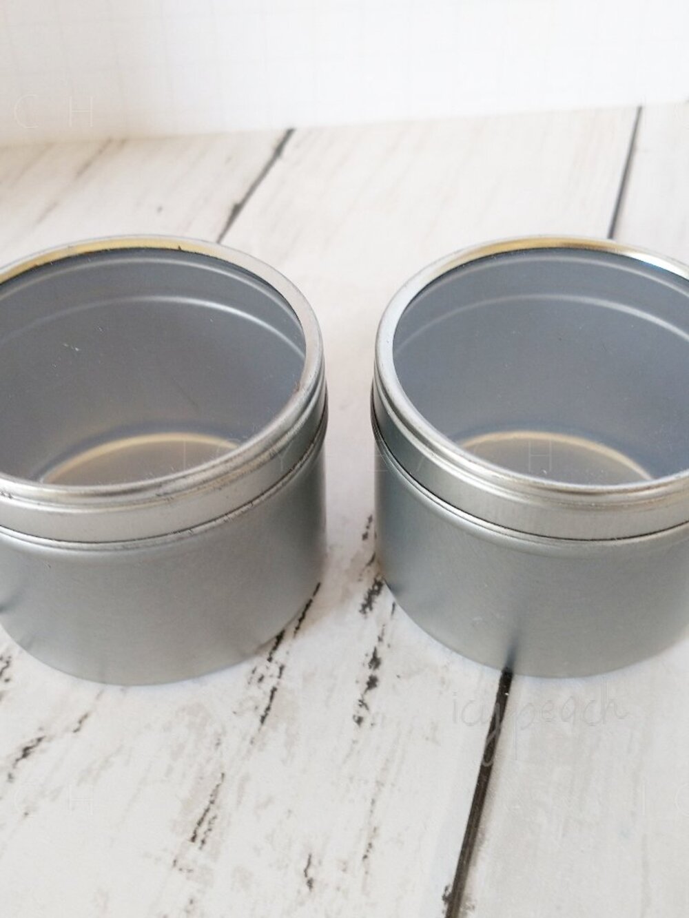 4oz Metal Tins 2 Pack Clear Lid Candle Making, Seamless Round Storage Container